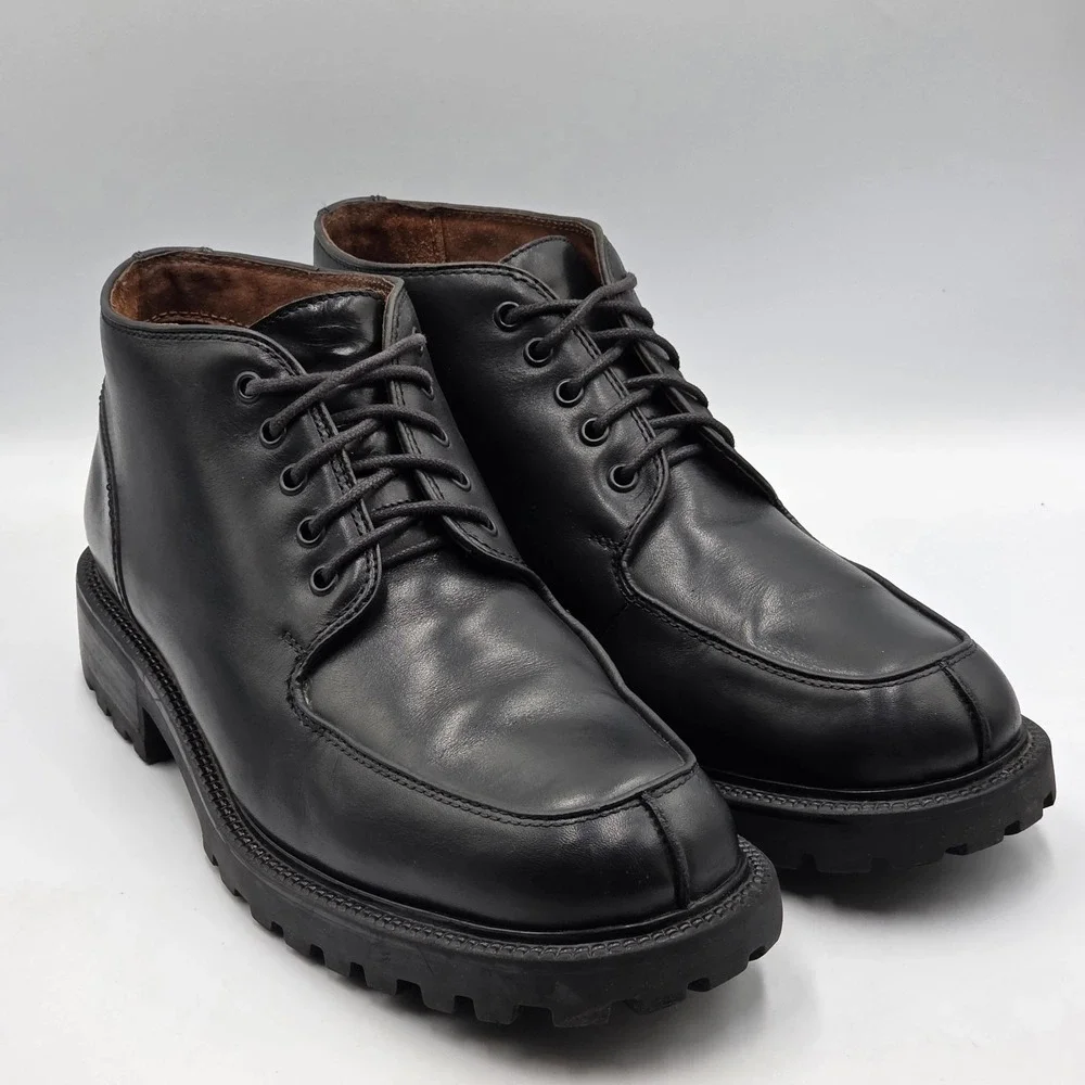 Kenneth Cole Vintage Black Leather Lace Up Ankle Boots‎ Mens 11.5 D